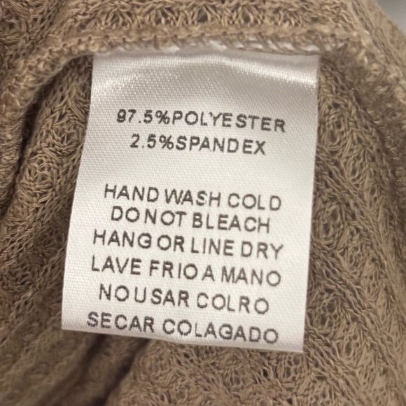 Waffle Knit Open Cardigan – Warm Camel - Picture 7 of 7